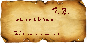 Todorov Nándor névjegykártya