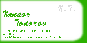 nandor todorov business card